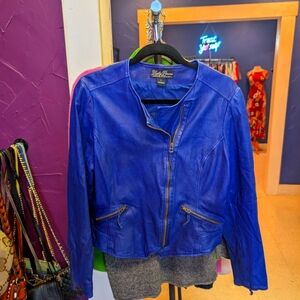 Lucky Electric Blue Lambskin Jacket